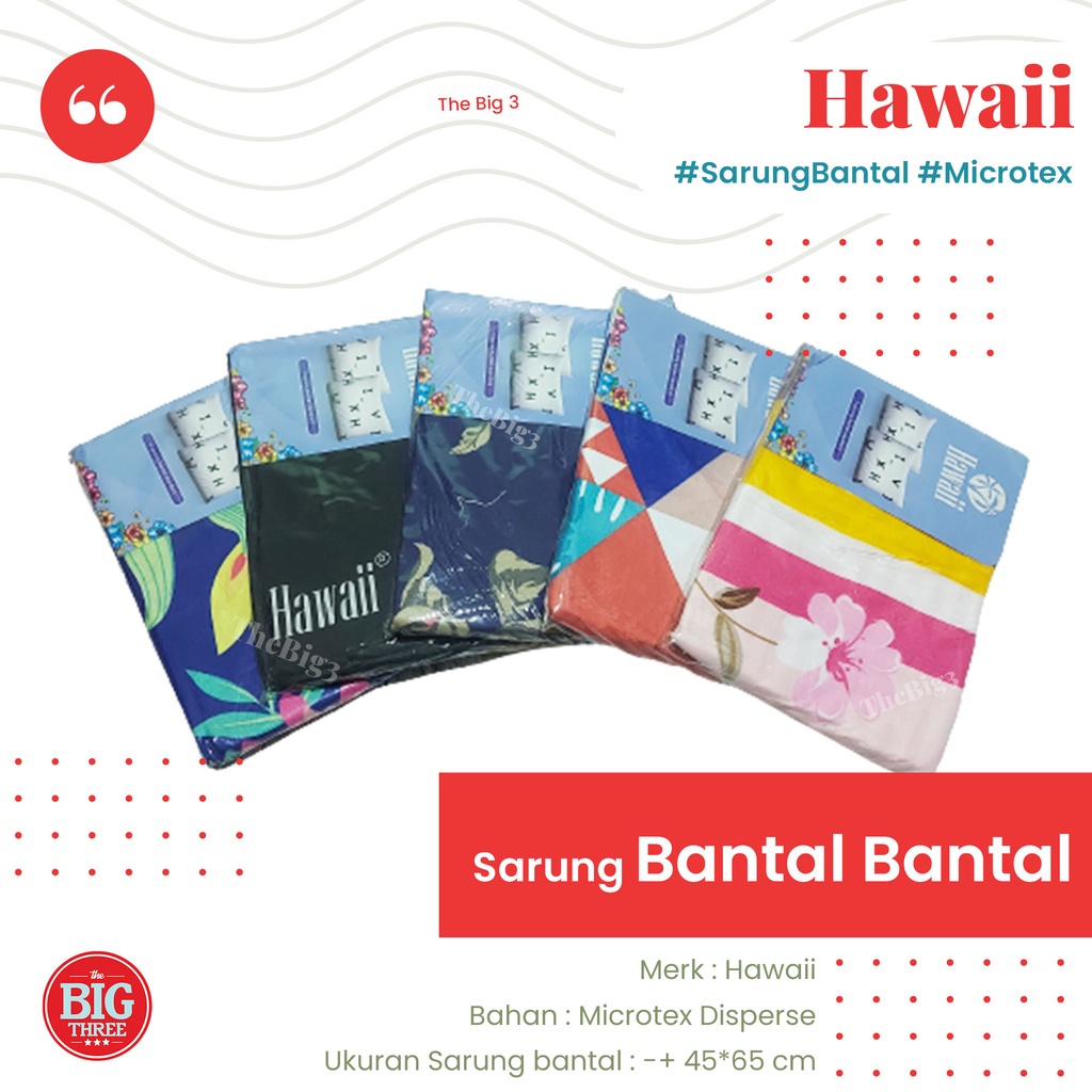 Set Sarung Bantal / Guling merk Hawaii - Halus Disperse Print Sarban isi 2 TBT