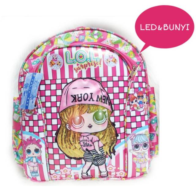 Tas ransel anak lol random led musik - tas sekolah PAUD TK - tas anak