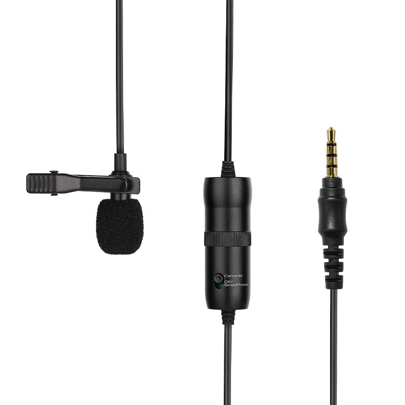 Mic Clip On Professional Lavalier Microphone Clip Portable 3.5mm - SL1 - Black