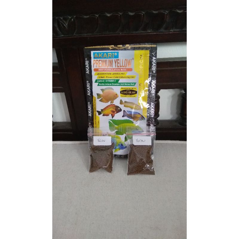 Pelet akari premium YELLOW. edisi repack 10 gr