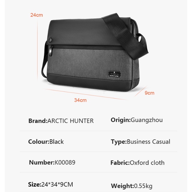 Tas Selempang Arctic Hunter K00089 Sling Shoulder Messenger Bag Pria