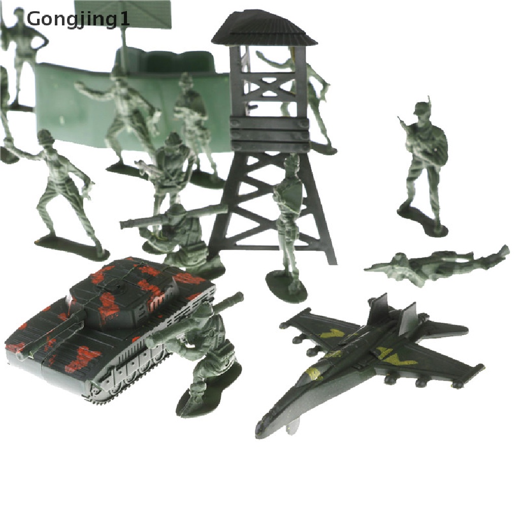 Gongjing1 21pcs / Set Mainan Action Figure Tentara Bahan Plastik Untuk Koleksi