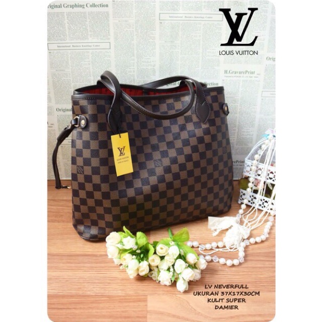 Neverfull Damier Kualitas Super tas batam import
