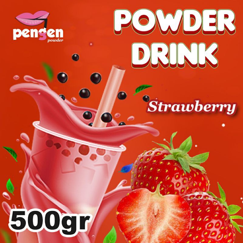 

Bubuk Minuman Drink Powder Rasa Strawberry 500gr