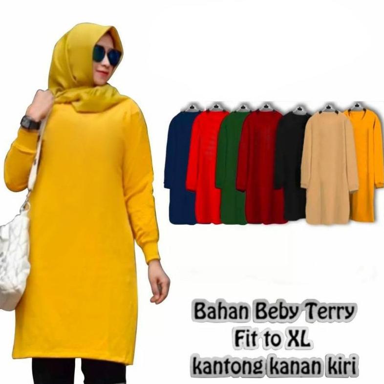 Tunik Wanita / Tunik Wanita Jumbo / Tunik Wanita Terbaru 2021 Kekinian Motif Polos