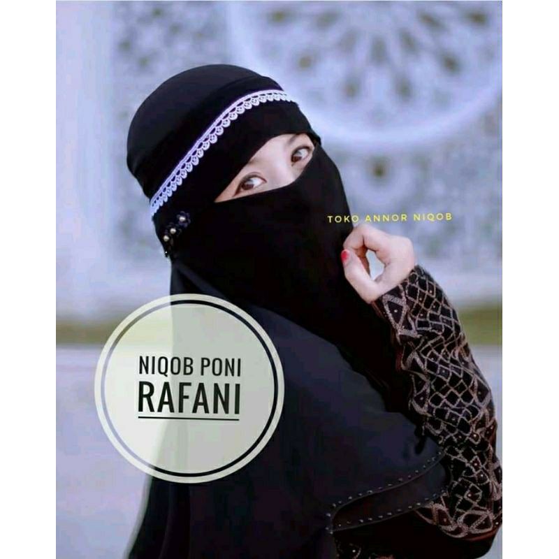 Niqob Poni Rafani Cadar Niqab Sifon Murah