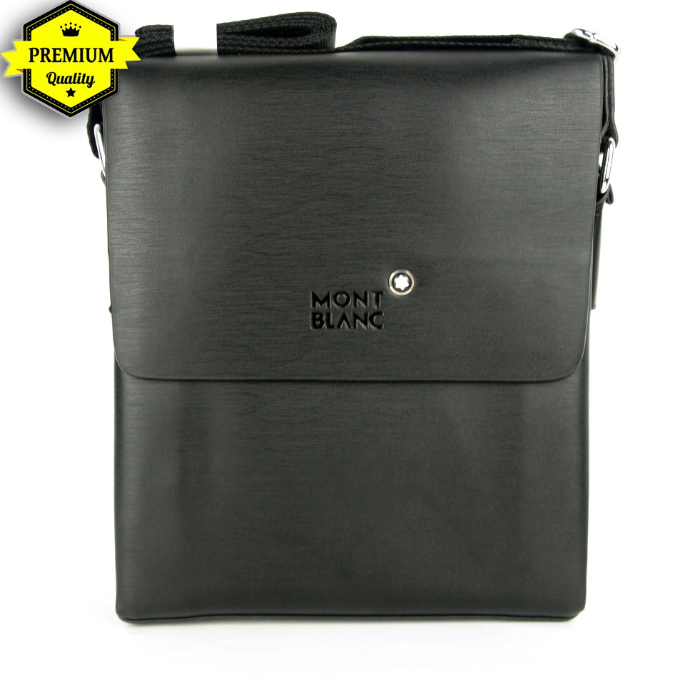 tas selempang  pria /sling bag / tas slempang cowok  Montblanc 6.6688-2 Hitam Tas selempang pria