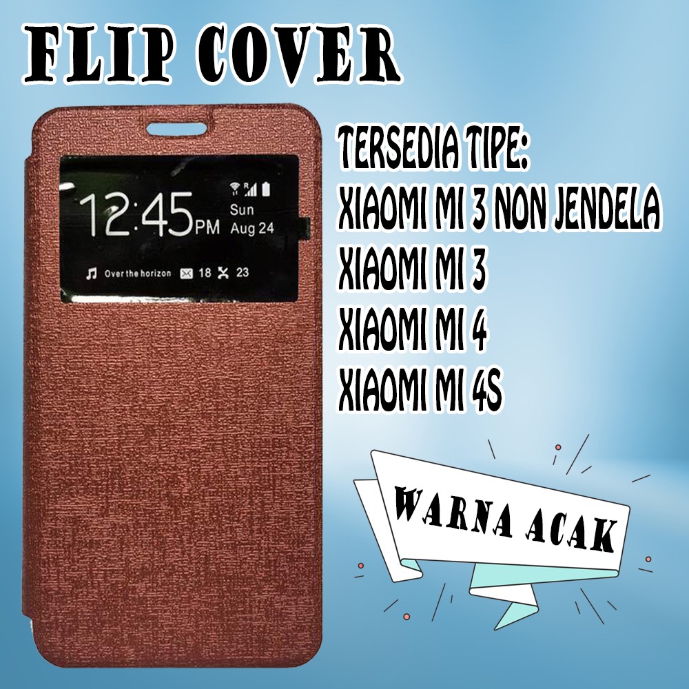 WARNA ACAK Casing Sarung Leather Case Flip Cover Dompet Xiaomi MI 3 MI 4i xiaomi MI 4S