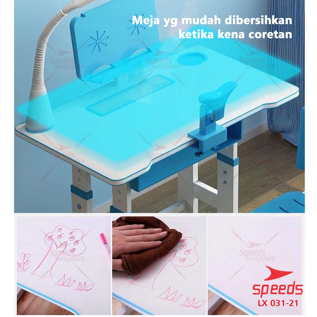 SPEEDS Meja Kursi Belajar Anak UK. 70 & 80cm Meja Kursi Sekolah Set Meja Belajar dan Kursi 031-21-22-6