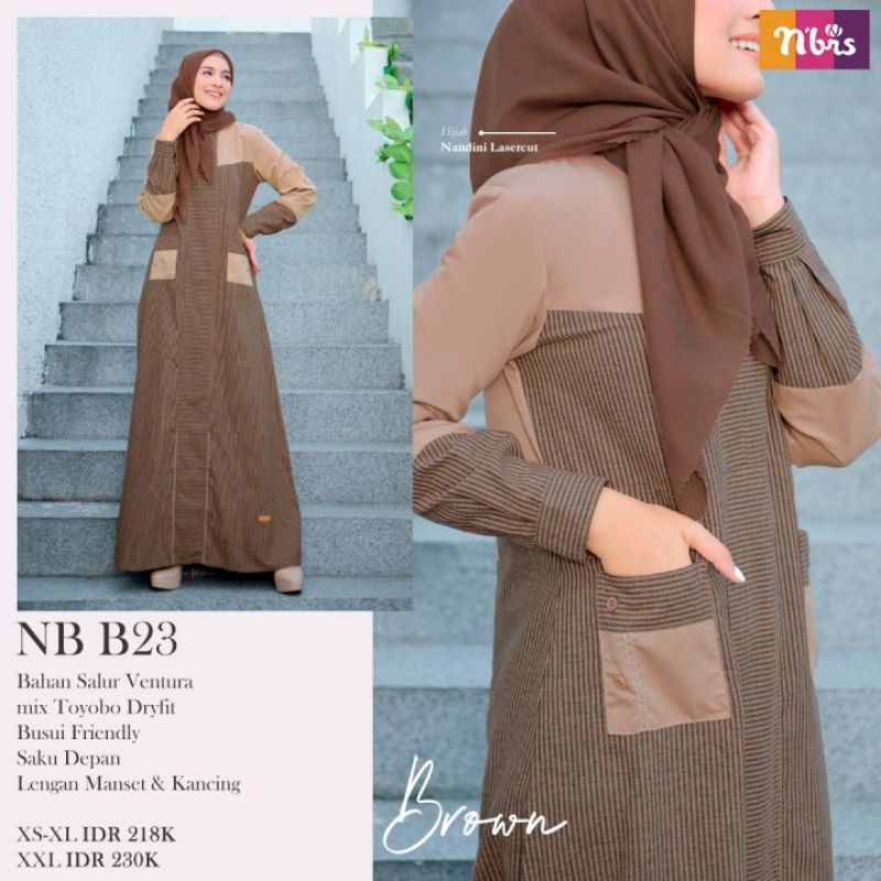 Nibras Gamis Nb B23 / Nibras Terbaru 2021 / Gamis Casual / Gamis Salur