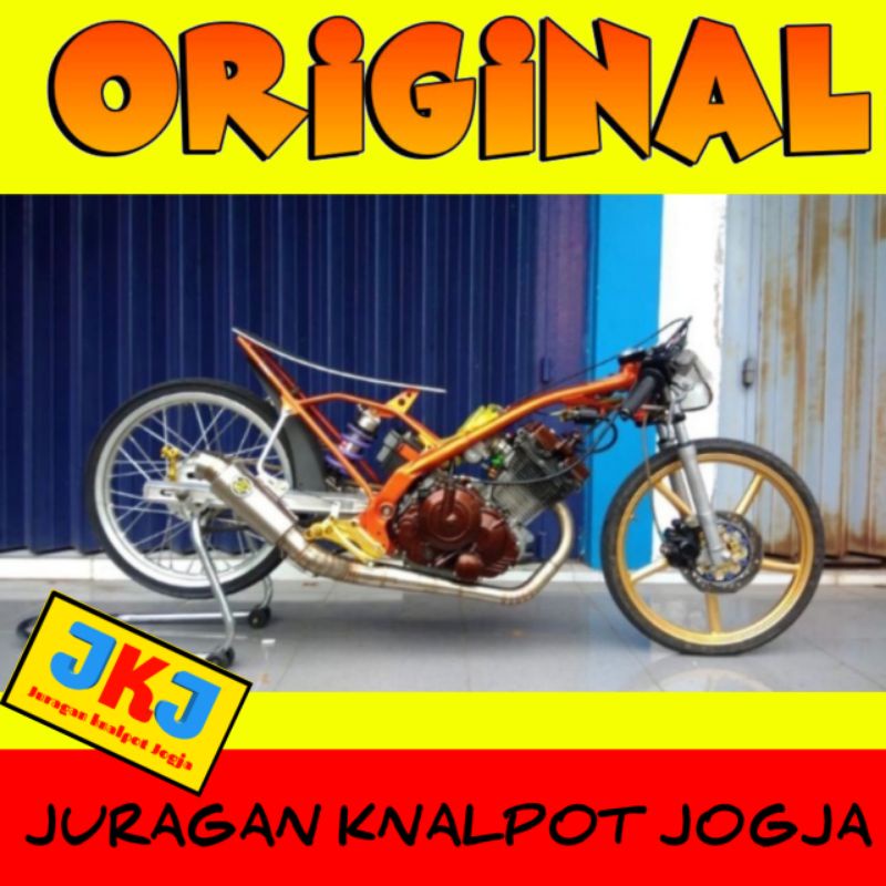 Knalpot Pekajaman Muffler Original Jogja Satria Fu 4tak 155 200 CC Drag Bike Stainless bebasan