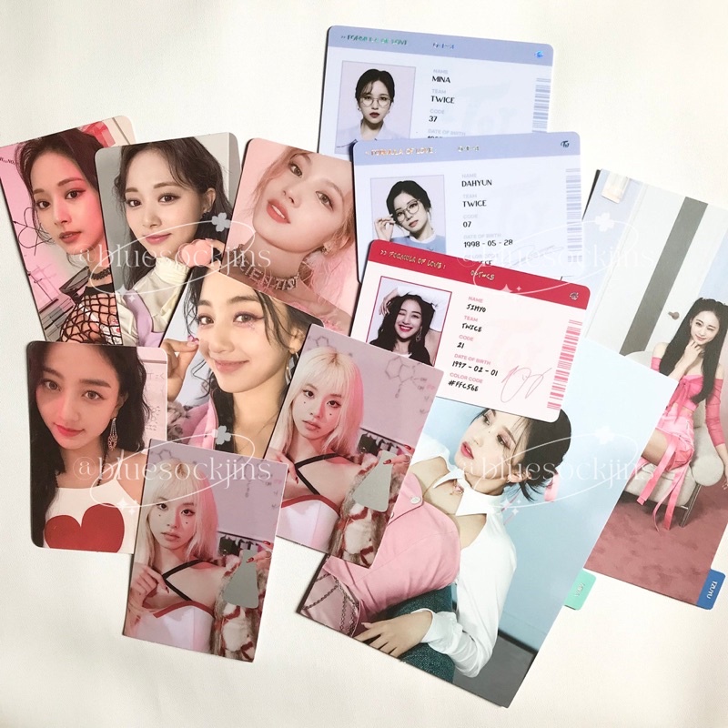 twice formula of love fol photocard pc id scratch index card tzuyu jihyo chaeyoung mina dahyun