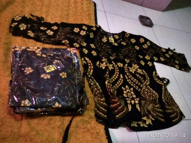 Rama Shinta Couple - Sarimbit Batik Couple Atasan Tunik Sogan Blarak Kipas Cendrawasih Mega Mendung