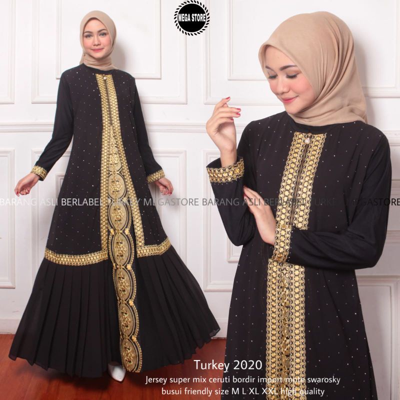 BISA COD  Gamis Turkey 2020 Original Megastore Abaya Farzolla Dubai Oentoeng Store Baju Kondangan