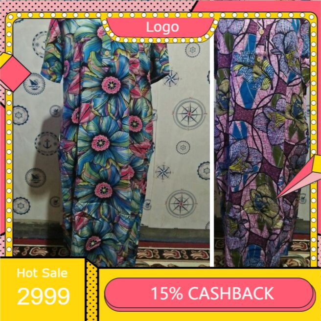 promo batik kencana ungu//daster batik asli kencana ungu label biru//04/random