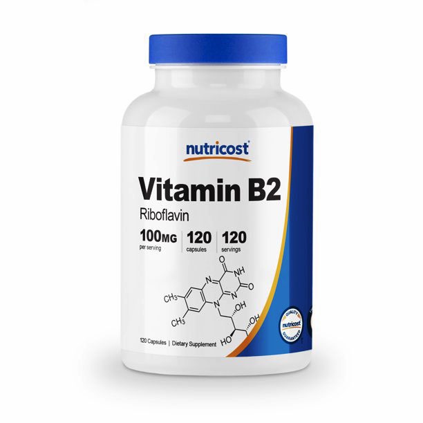 Nutricost Vitamin B2 100mg 120 Cap Nutricost B2 Riboflavin Vit B2