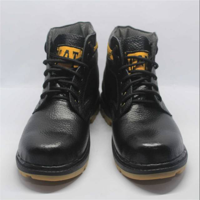 Safety-sepatu safety-proyek-spbu-kitchen-kerja-lapangan-tambang- mrek caterpillar bahan kulit asli