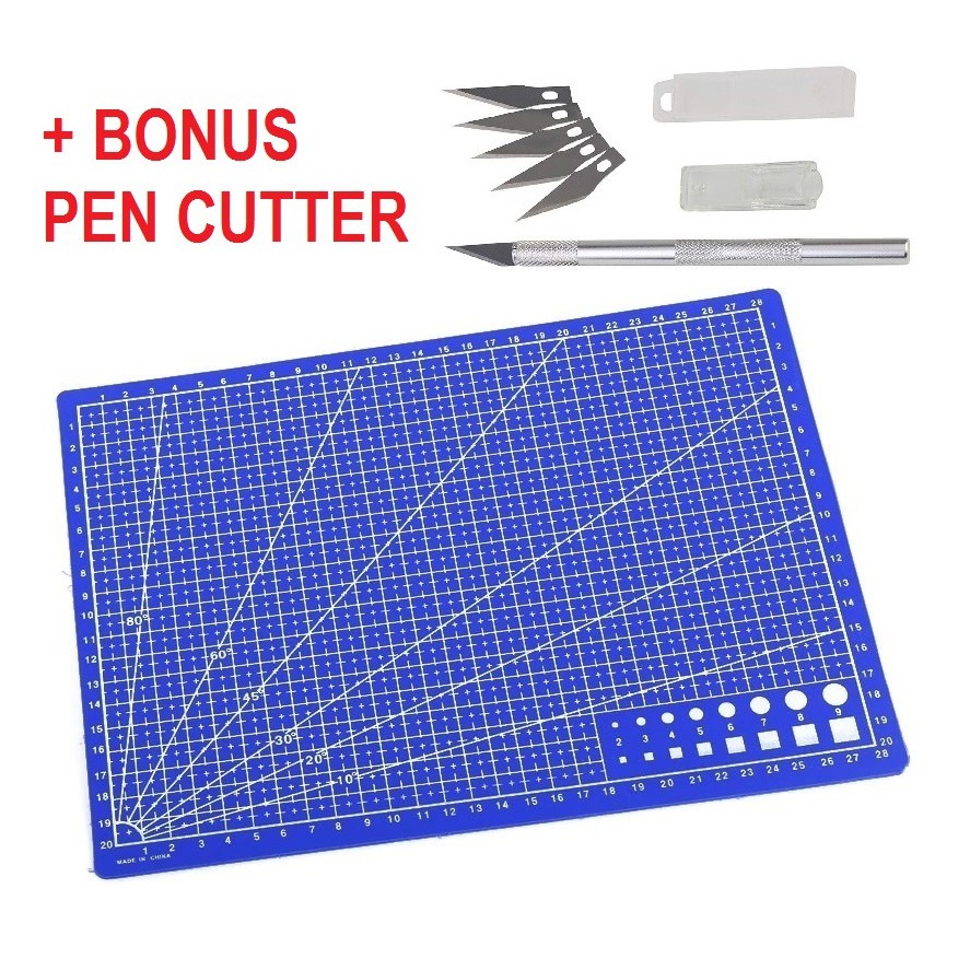 

Cutting Mat Alas Potong A4 Bonus Pen Cutter Pemotong Kertas