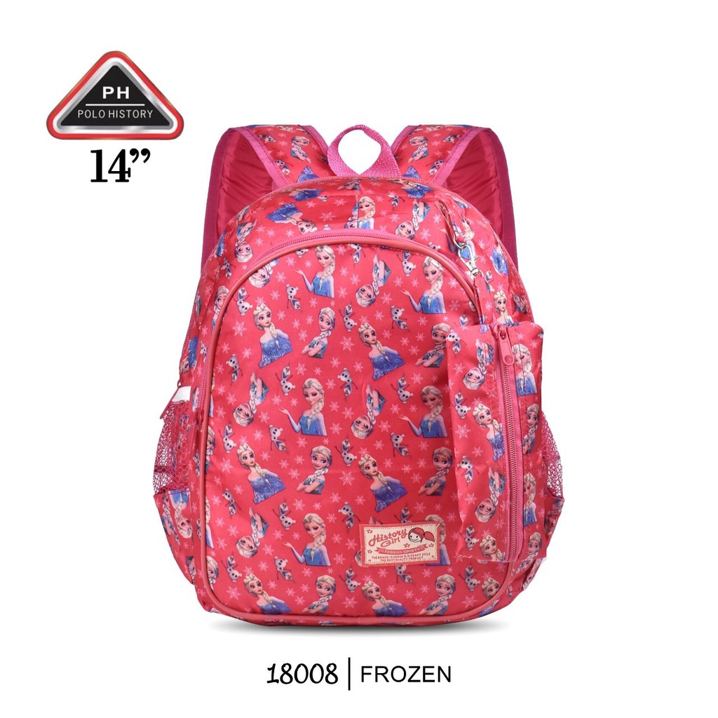 Tas Ransel Anak Karakter Full Motif  Lucu Bagus Polo History 14'' 18008 / Anti Air / Free Kotak Pensil