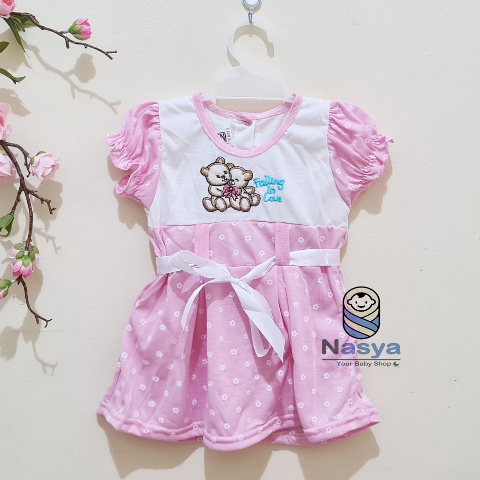 [MK-006] Dress Anak Perempuan / Dress Kerah Bayi dengan renda susun (0-12 bulan)