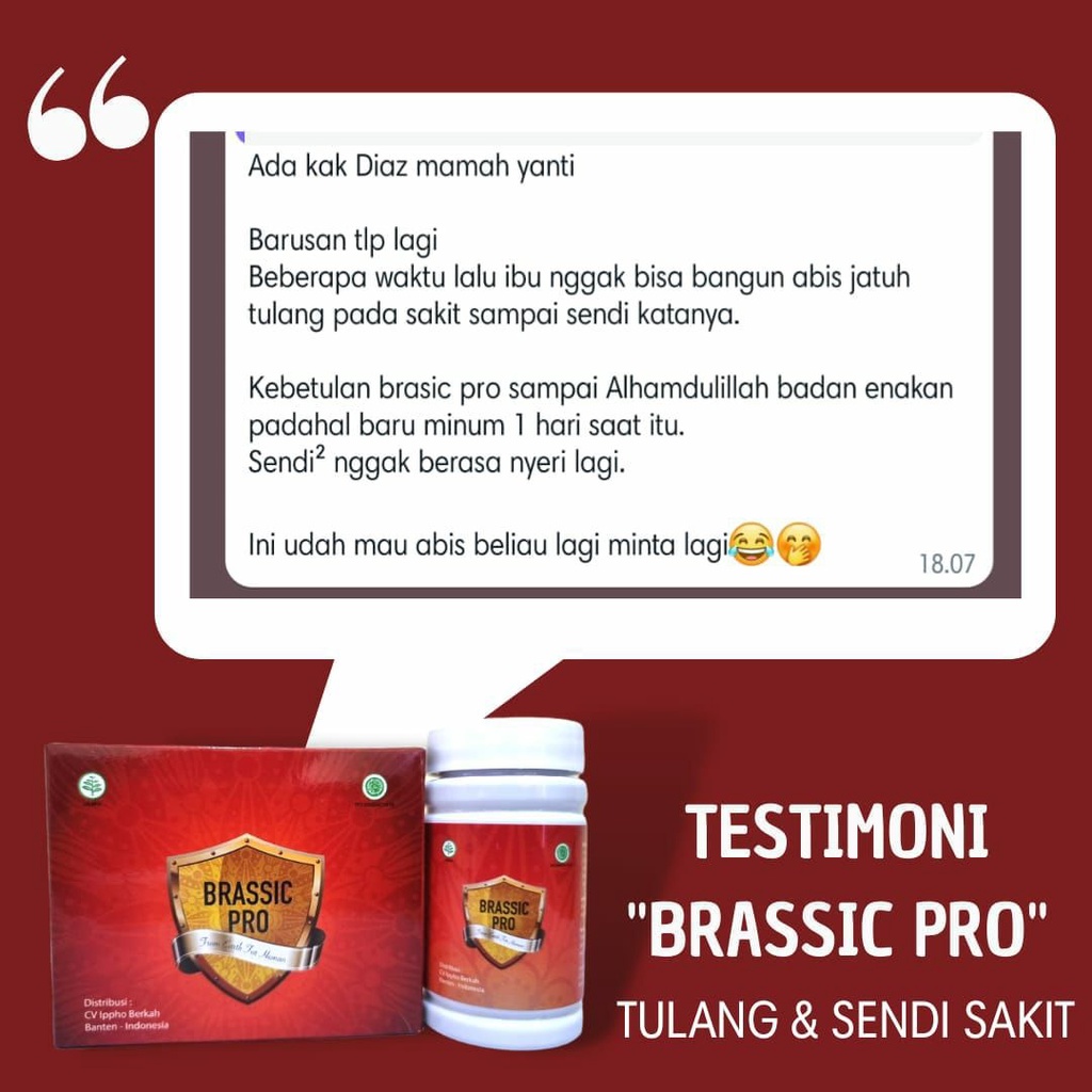 BRASSIC PRO ORIGINAL AMPUH MENGATASI NYERI SENDI, PENGAPURAN DAN SULIT TIDUR BY IPPHO SANTOSA