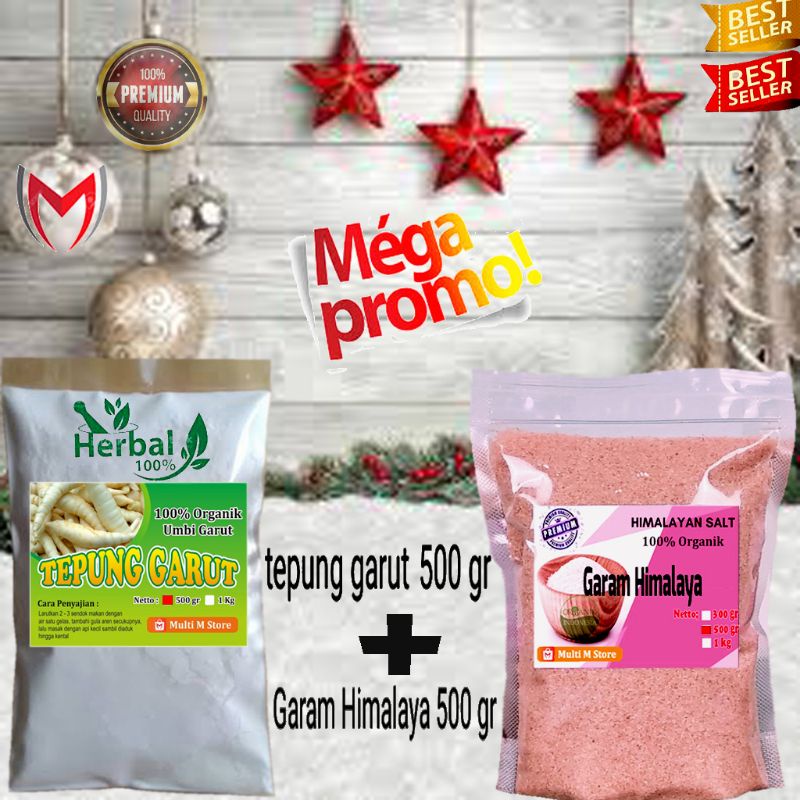 

PAKET 500 Gram Garam Himalaya Premium | 500 Gram Tepung Garut Super