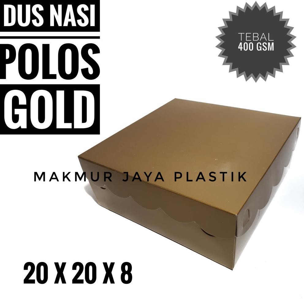 

[ DNP20 - POLOS GOLD ISI 10 PC ] DUS BOX NASI POLOS BAHAN TEBAL 20 X 20 (KODE Y35)