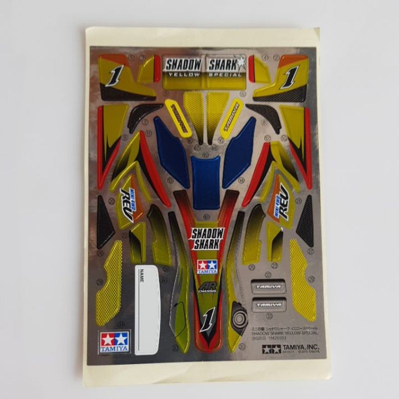 tamiya stiker shadow shark yellow