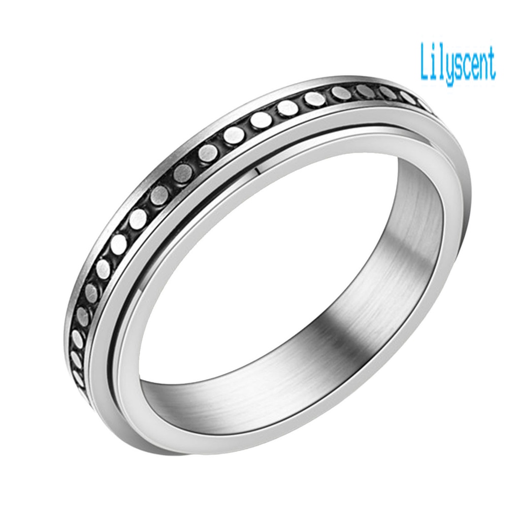 Cincin Jari Luar Bahan Titanium Steel Bentuk Geometris Artistik Dapat Diputar Untuk Unisex