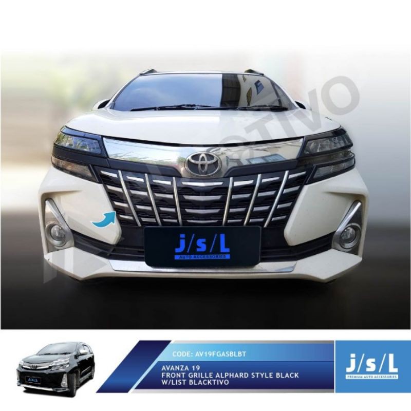 JSL Grill Depan New Avanza 2019 Front Grille M/Alphard Black