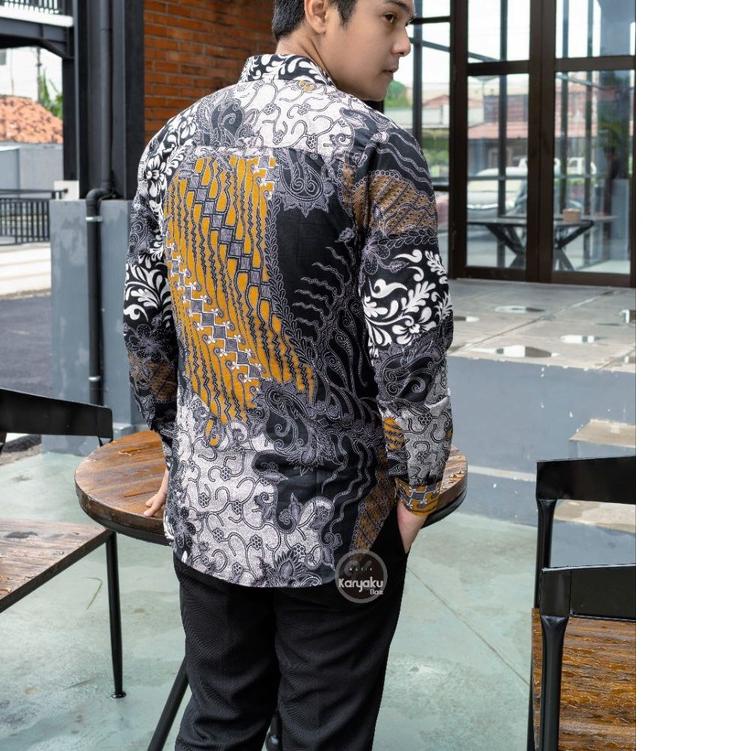 BAJU BATIK PRIA SLIMFIT MODERN LENGAN PANJANG ML XL XXL XXXL