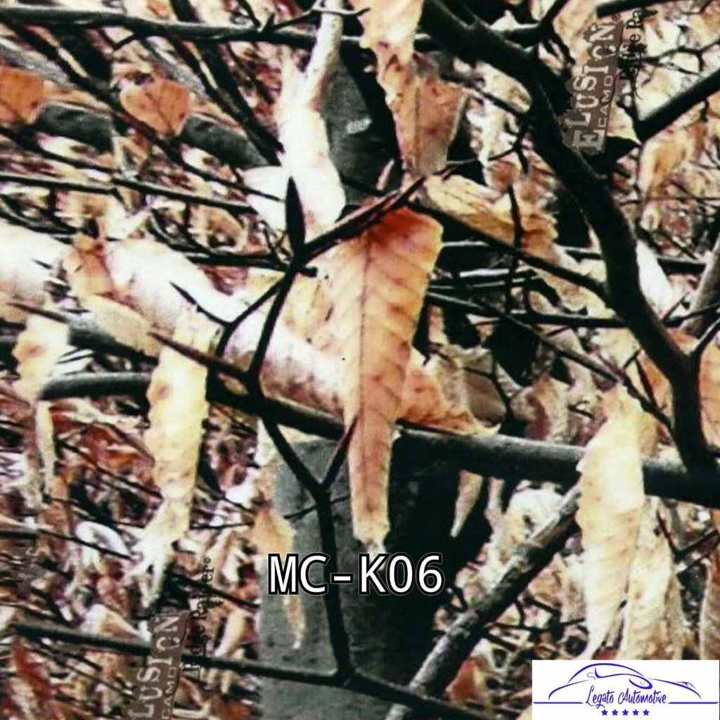 MC-K06 Film Water Printing WTP Carbon Celup Motif Kamuflase Camo Kamo Daun Ranting Karbon Celup