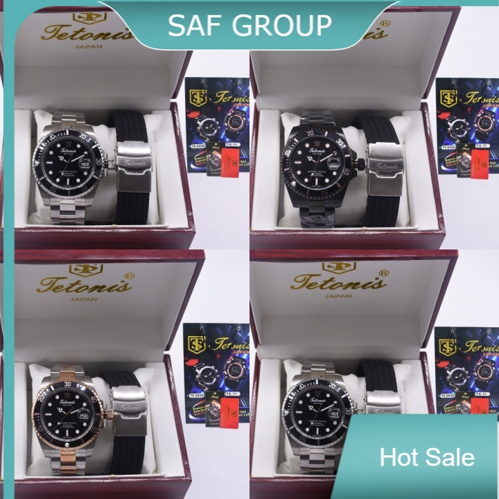 JAM TANGAN PRIA TETONIS 5003 TS 5003 FREE TALI RUBBER ORIGINAL by plp