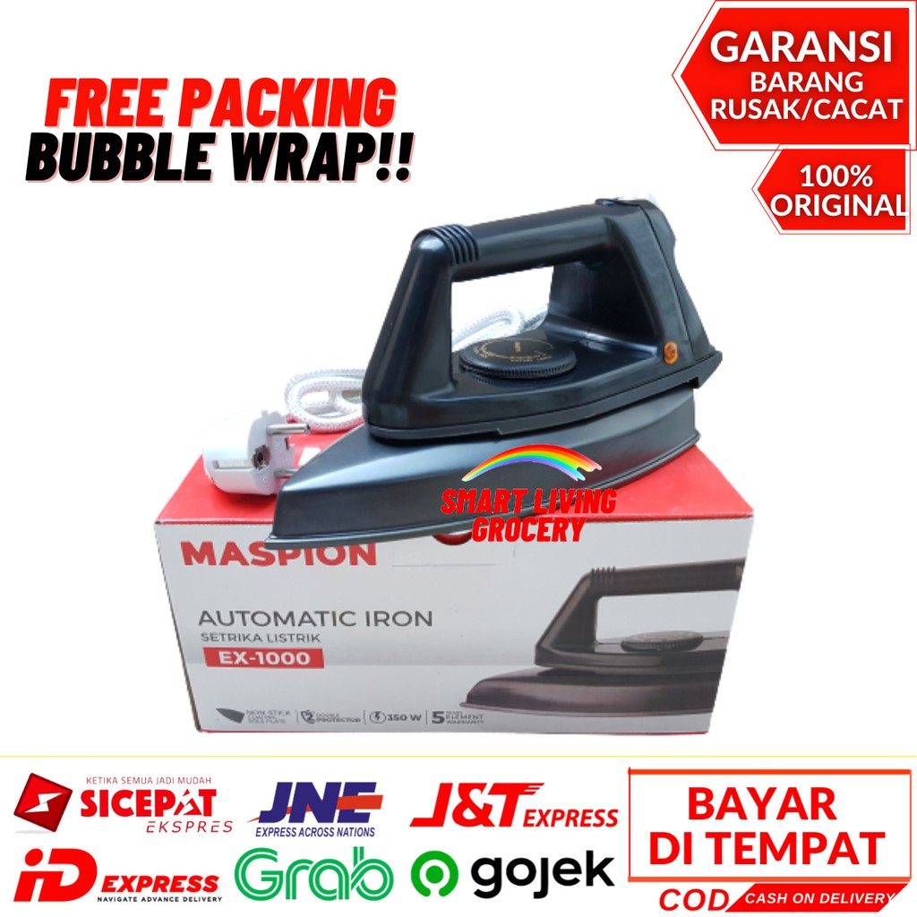 Setrika Listrik Maspion Ex 1000 Alat Gosok Setrikaan Pelembut Perapi Baju Pakaian Perlengkapan Rumah Shopee Indonesia