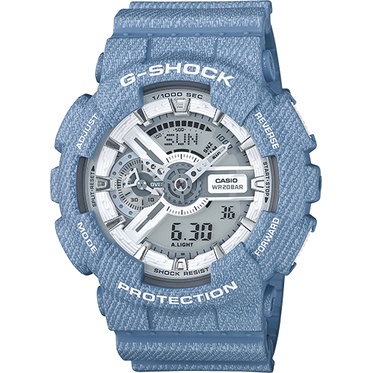 Casio Gshock Denim GA-110 Analog Digital Box Fullset - Autolight