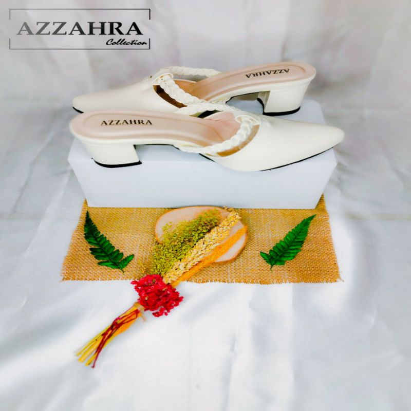 Sendal Wanita Hak Tahu Putih 5 Cm - Azzahra Collection