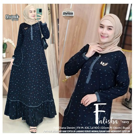 Falisha Dress by Ori Uwais Hijab "Gamis Muslimah Diana Denim"