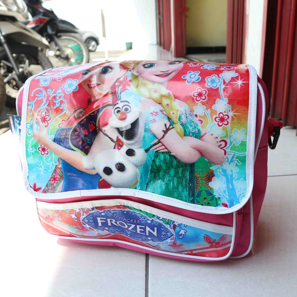 Tas Anak Frozen Pink Keren 2in 1 Bisa Gendong Dan Selempang Termurah