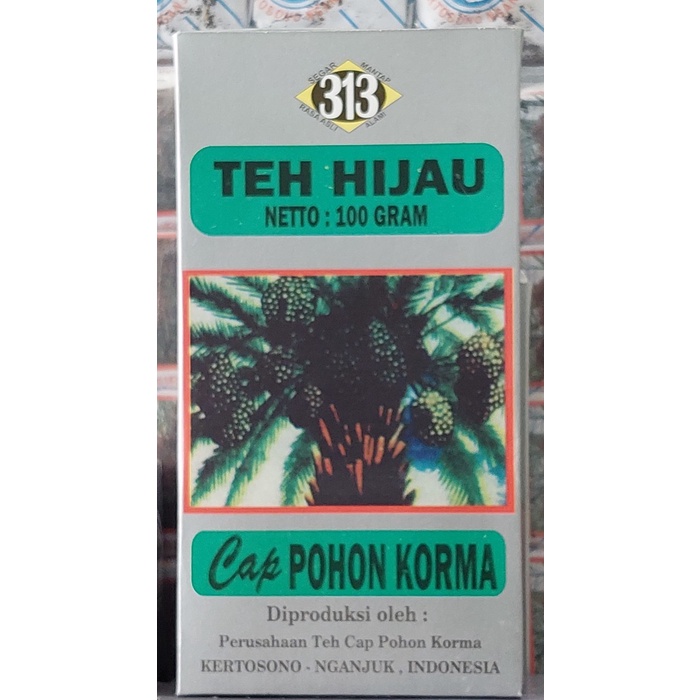 

(BISA COD) Teh Hijau Cap Pohon Korma 313 untuk kesehatan tubuh & diet @100 gram