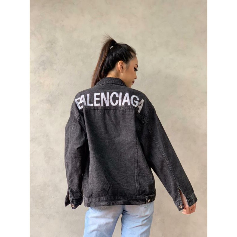 launch JAKET JEANS WANITA IMPORT PREMIUM BALENCIAGA 1323