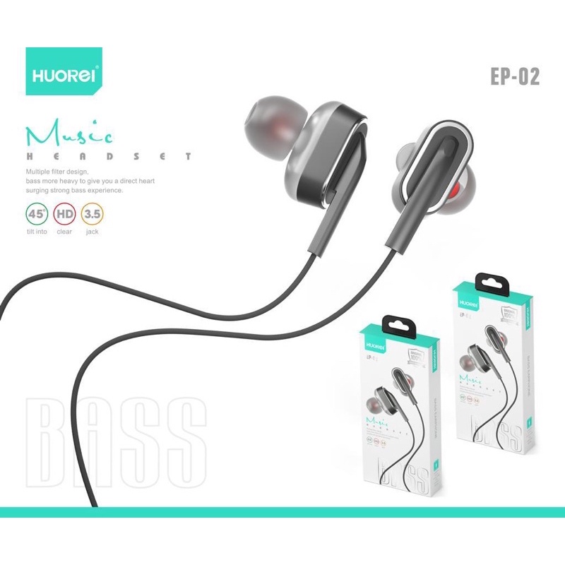 HUOREI EP-02 Music Headset Strong Bass HD with Microphone
