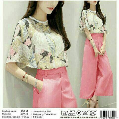 Termurah Set Audy Pink Baju Setelan Wanita Kekinian Setelan Cewek ABG