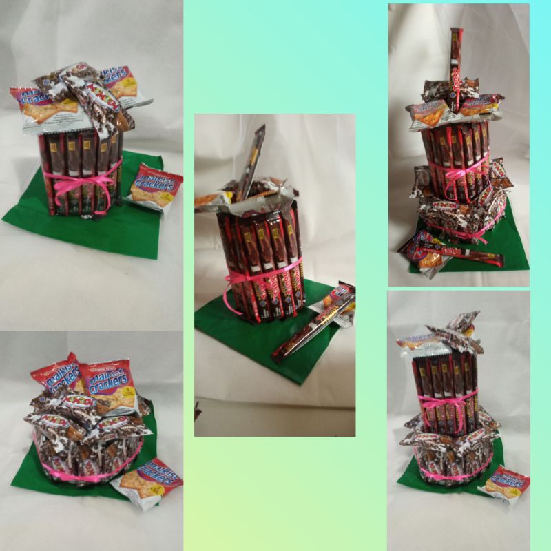 Kue ulang tahun.Snack kue ulang tahun.Buket ulang tahun.Buket snack kado wisuda.Buket snack kado nik