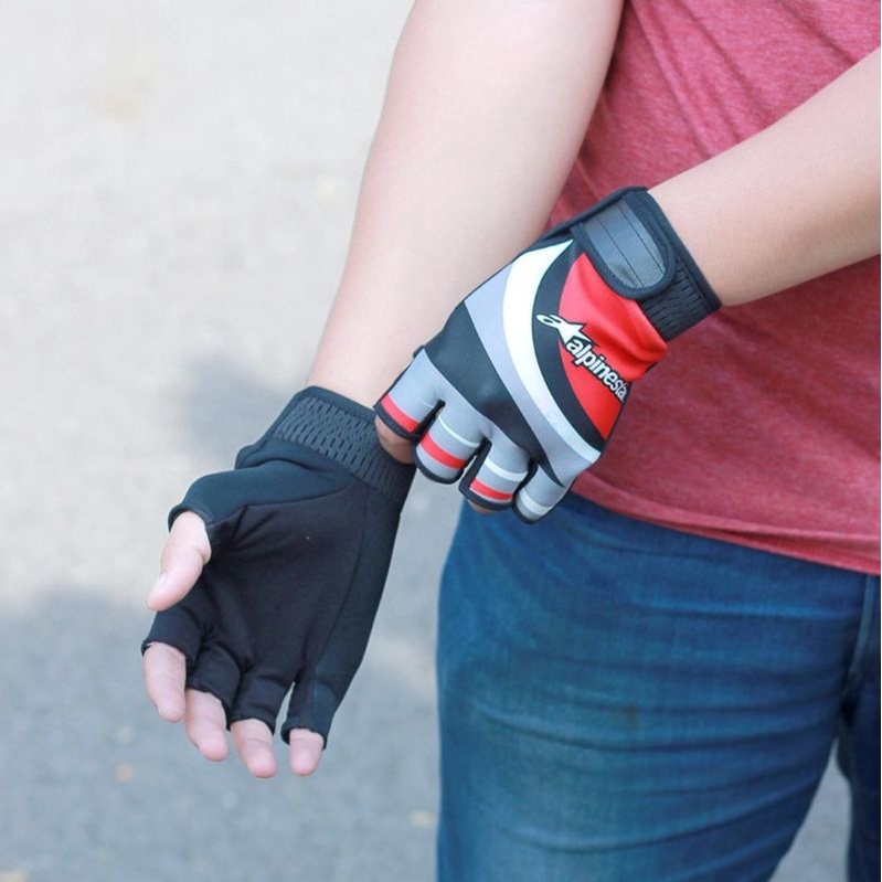 Sarung Tangan Sepeda Motor Gloves Half Finger Setengah Jari