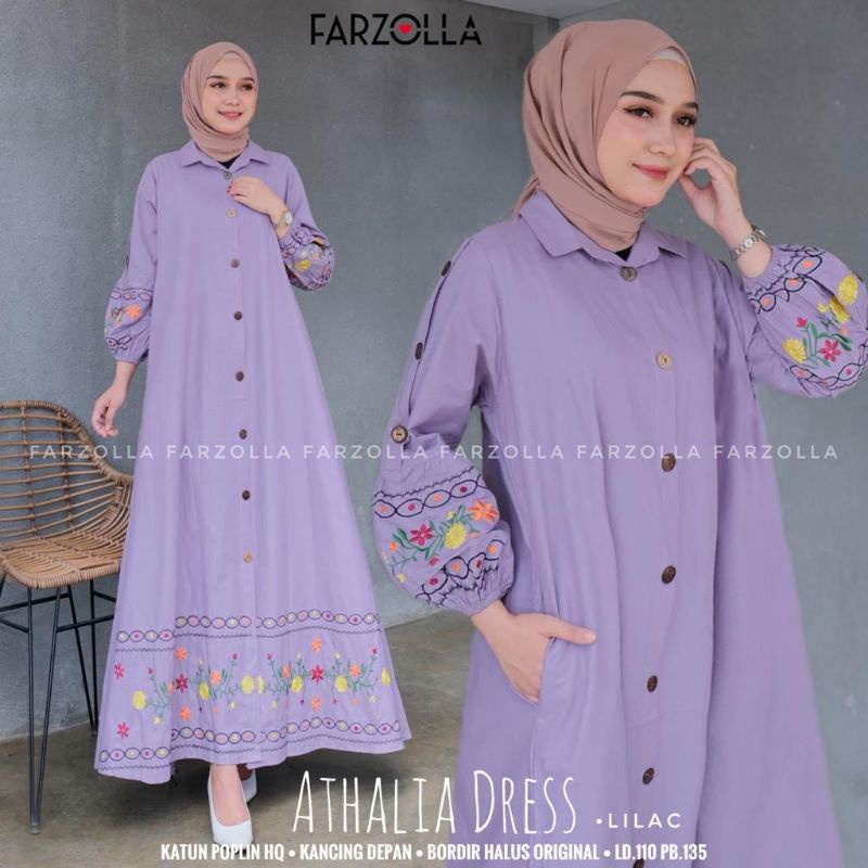 Athalia Dress By FARZOLLA • Maxi Dress Gamis Wanita Jumbo Muslim