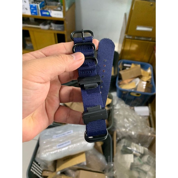 Strap Tali Jam Tangan G shock Nato Kanvas Zulu biru 22mm