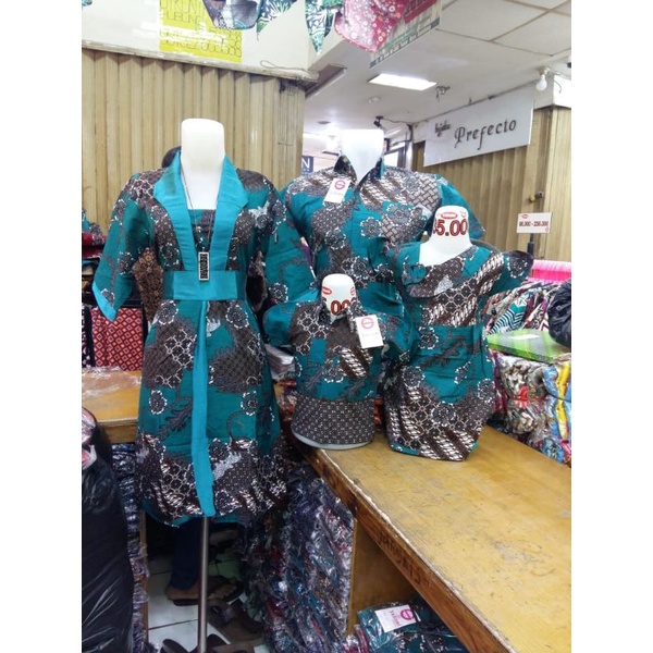 SARIMBIT DRES BATIK KELUARGA KATUN SATEEN PREMIUM / PAKAIAN KELUARGA BATIK KEKINIAN BERKUALITAS SOLO