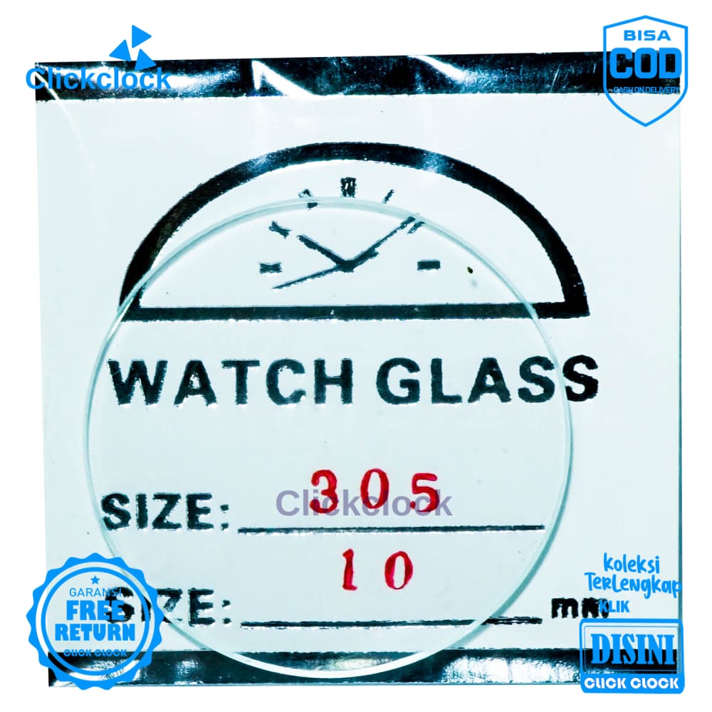 Kaca Jam Kaca Bahan Watch Glass PNC-305 Bagus 3,05 cm