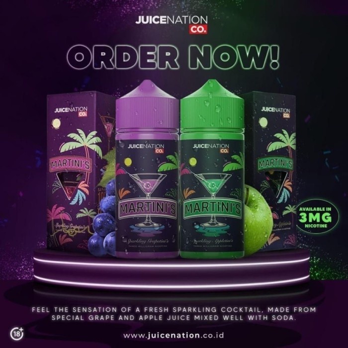 JUICENATION MARTINI'S APPLETINI'S 3MG 60ml liquid vape vapor