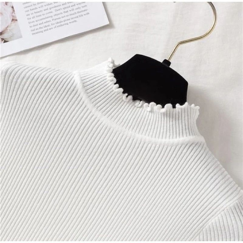 SWEATER TURTLENECK RAJUT/ KERAH TINGGI RAJUT WANITA / ATASAN KRIWIL BY GALLERAJ.ID